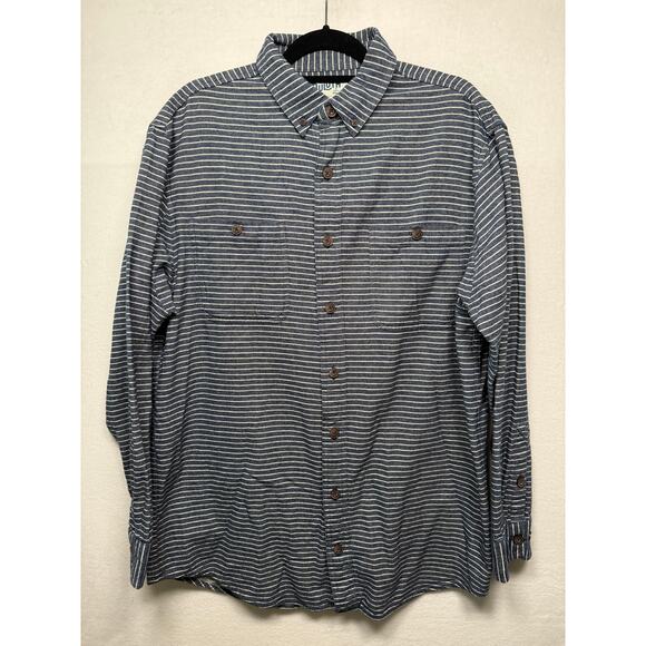 Duluth Trading Company Cotton Striped Button Down, Large Tall, Long Sleeve - Picture 1 of 4